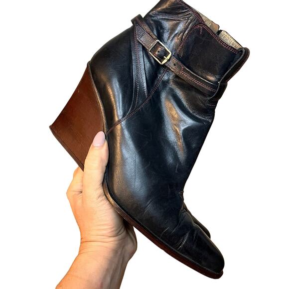 Stephane Kelian Womens Black Genuine Leather Ankle Boots Size 8 - Picture 1 of 10
